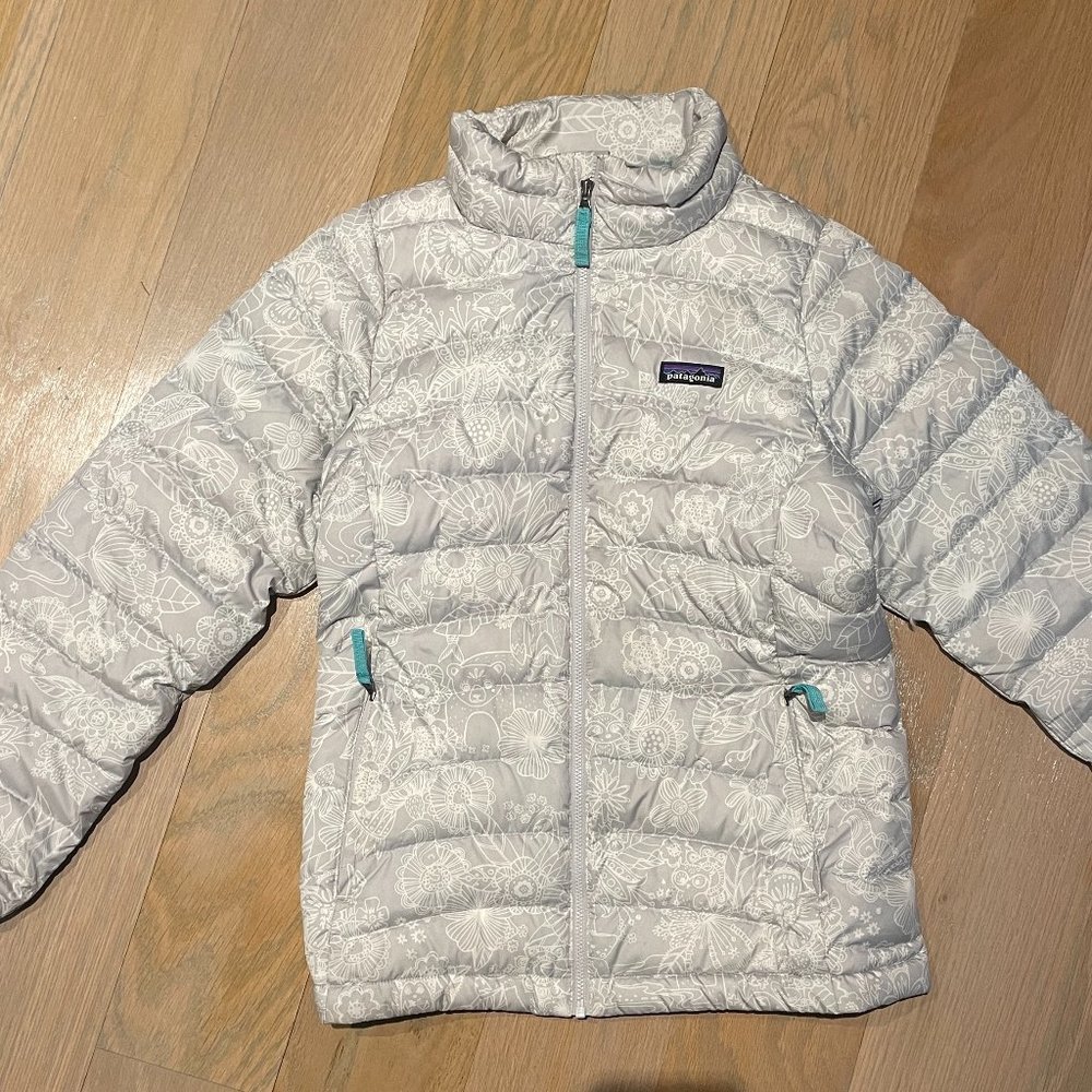 Patagonia kids down full zip puffer jacket sz XL (14)